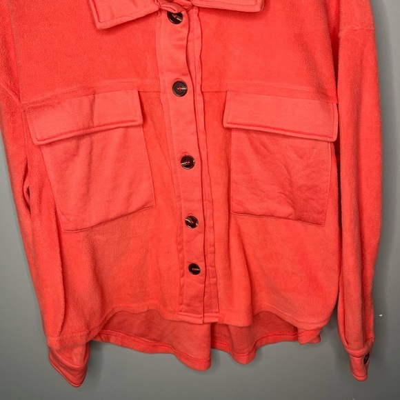 NWT La Miel Sunset Fleece Shacket - Coral - Picture 5 of 9